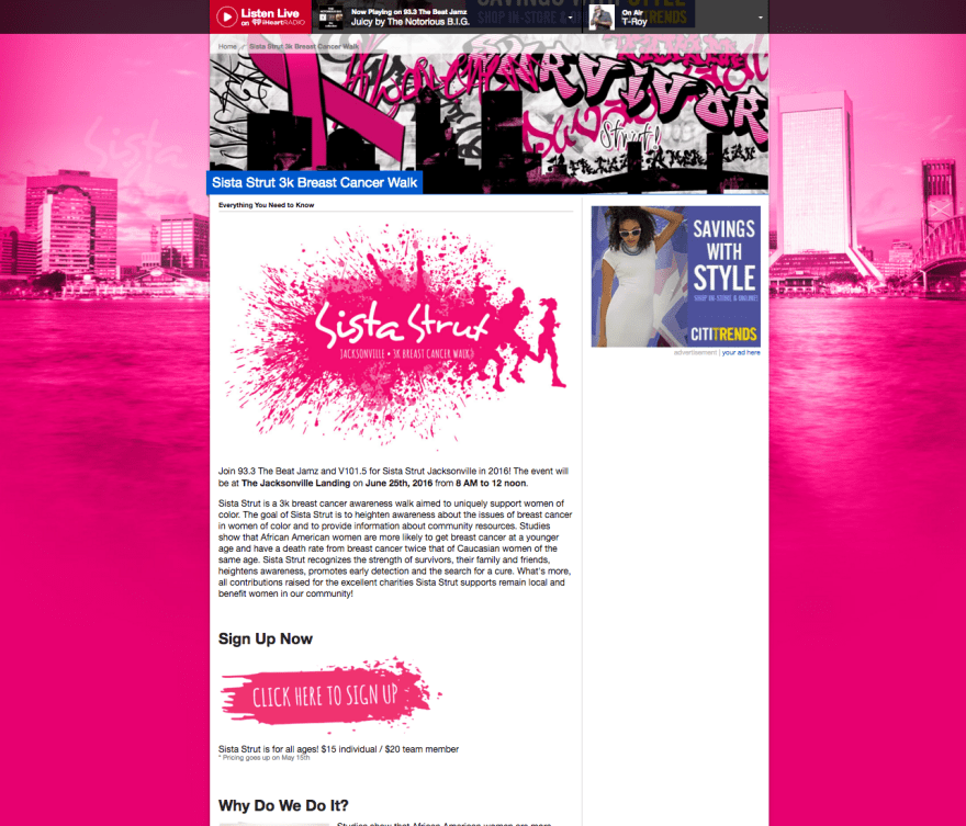 SistaStrut_MainPage_Screenshot